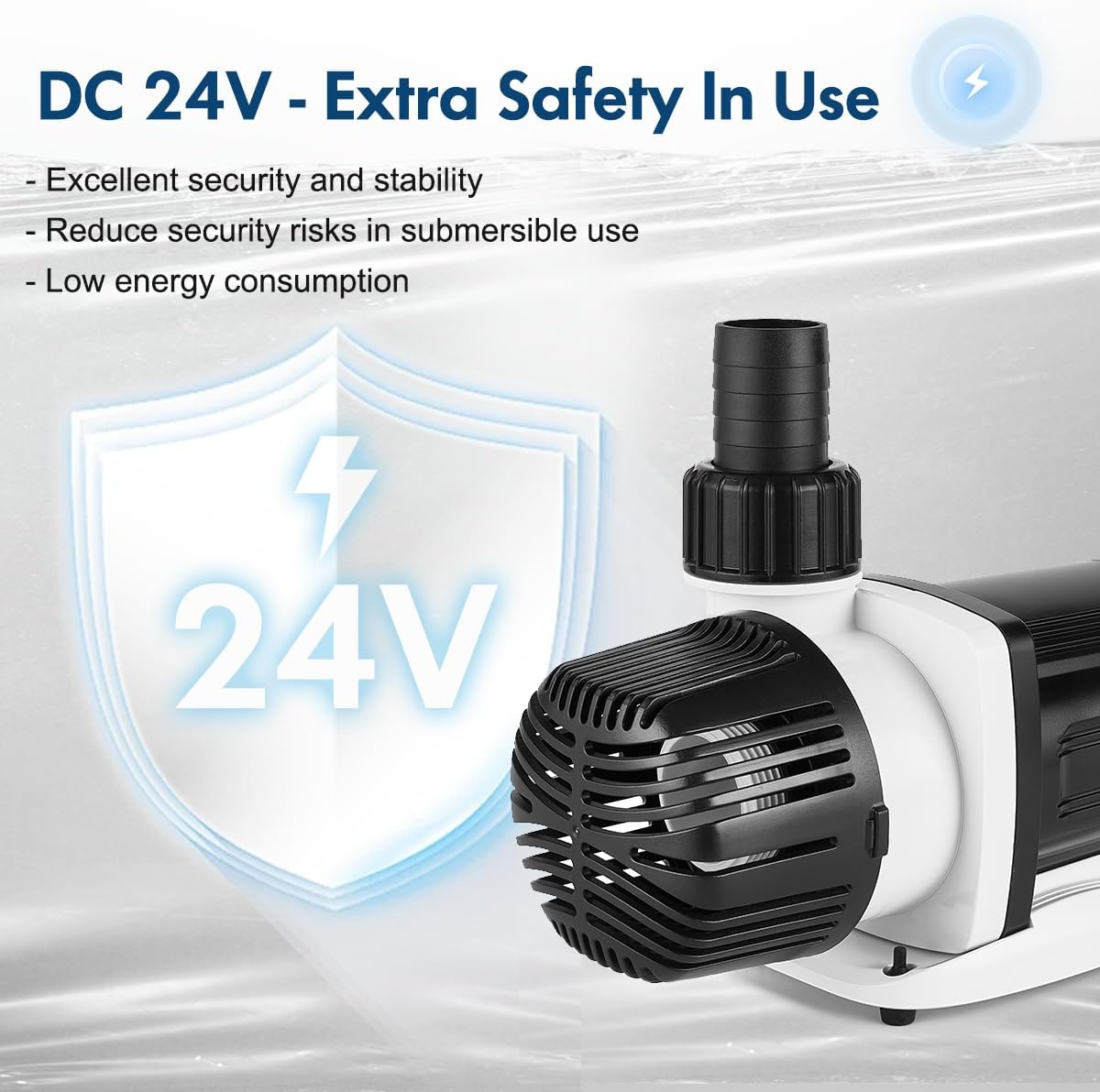 Orlushy DC-5000 Silent Swirl Controllable DC aquarium Pump 40W 1320GPH-marine wavemaker return pump with sine wave Controller for salt/Freshwater coral reef fish tank sump Circulation DC5000